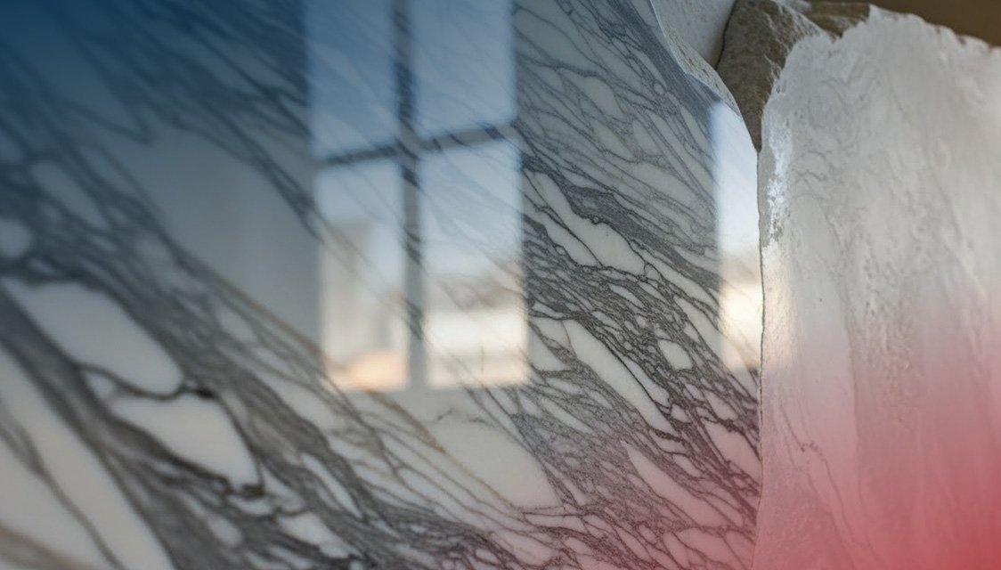 Uma rocha ornamental para exemplificar o polimento de borda Uma rocha ornamental para exemplificar o polimento de borda